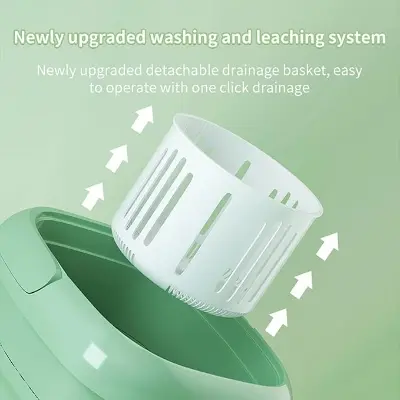 Picture of Foldable Washing Machine, 8L High Capacity Mini Washer, with 3 Modes Deep Cleaning,Half Automatic Small Washer - Multicolor