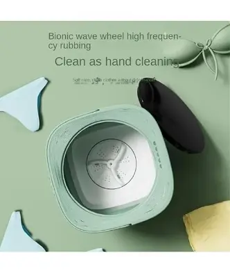 Picture of Foldable Washing Machine, 8L High Capacity Mini Washer, with 3 Modes Deep Cleaning,Half Automatic Small Washer - Multicolor