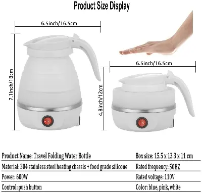 Picture of Foldable electric kettle for Traveling - White and Blue Foldable electric kettle for Traveling - White and Blue - White