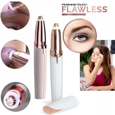 Picture of Finishing Touch Flawless Brows Eyebrow Hair Remover, Eyebrow Hair Remover, Electric Painless Eyebrow Trimmer Epilator for Women, Portable Eyebrow Hair Removal Razor with Light Finishing Touch Flawless Brows Eyebrow Hair Remover, Eyebrow Hair Remover, Elec - Gold