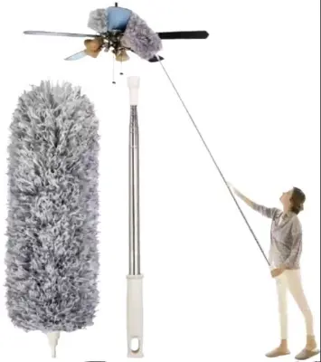Picture of Fan Cleaner Brush with Long Rod Bendable extendable Duster for Home Cleaning, 100 inch Long Handle Microfiber Fan Cleaning mop - Multicolor