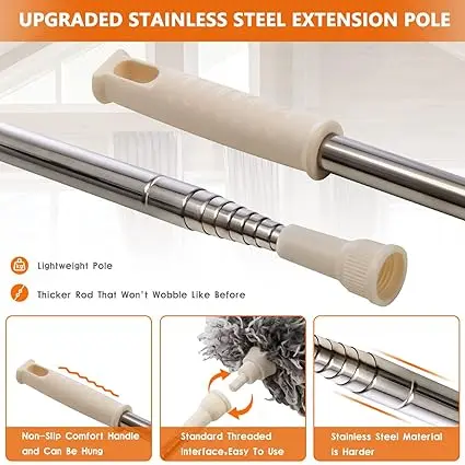 Picture of Fan Cleaner Brush with Long Rod Bendable extendable Duster for Home Cleaning, 100 inch Long Handle Microfiber Fan Cleaning mop - Multicolor