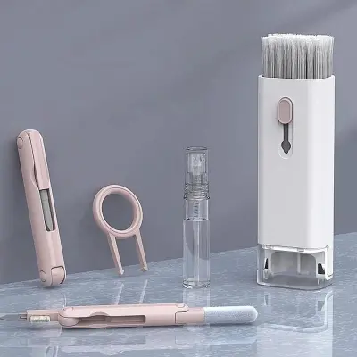 Picture of eyboard Cleaning Tool Portable Multifunctional Cleaning brush Tool Electronics 7 in 1 Earbud keyboard laptop Cleaning - Multicolor
