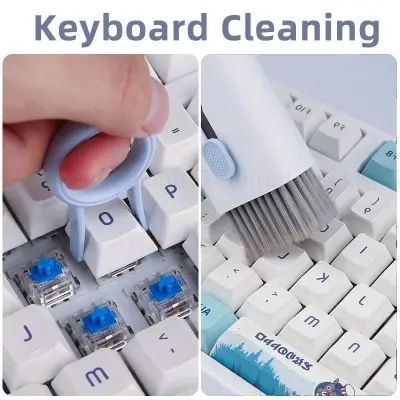Picture of eyboard Cleaning Tool Portable Multifunctional Cleaning brush Tool Electronics 7 in 1 Earbud keyboard laptop Cleaning - Multicolor