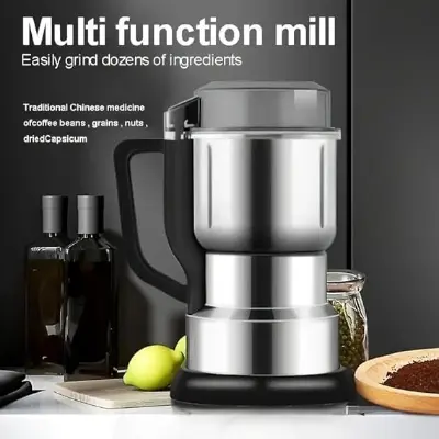 Picture of Electric Spice Grinder, 400 W Coffee Grinder, Stainless Steel, Portable Electric Grain Mil for Nuts Seasoning Coffee Beans Spices - Black