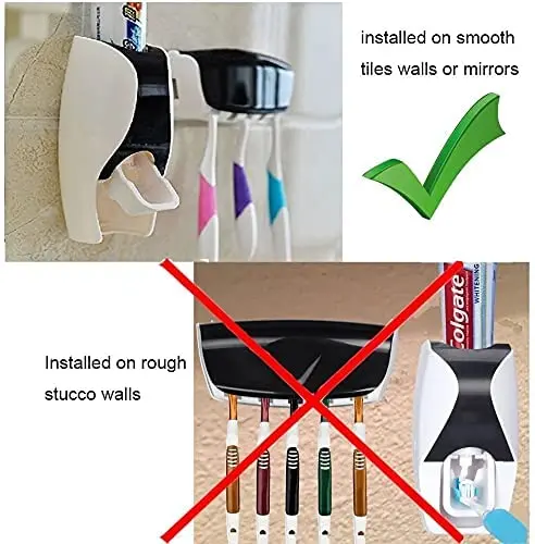 Picture of Toothpaste Dispenser and 5 Toothbrush Holder for Home Bathroom Toothbrush Holder
