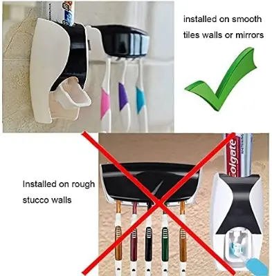 Picture of Toothpaste Dispenser and 5 Toothbrush Holder for Home Bathroom Toothbrush Holder