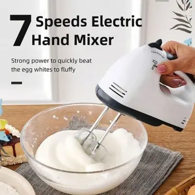 Picture of Electric Hand Mixer,Portable Hand Held Electric Egg Beater - White