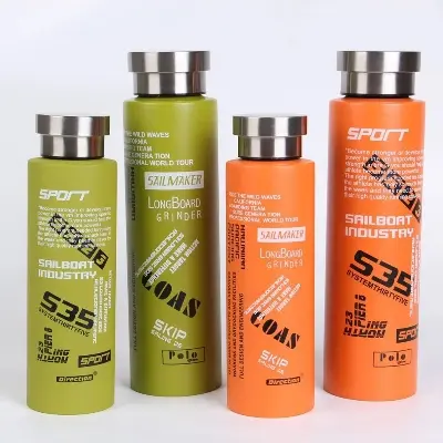 Picture of Double Wall Vacuum Insulated Stainless Steel Sports Flask BPA Free Thermos Travel Water Bottle - Multicolor