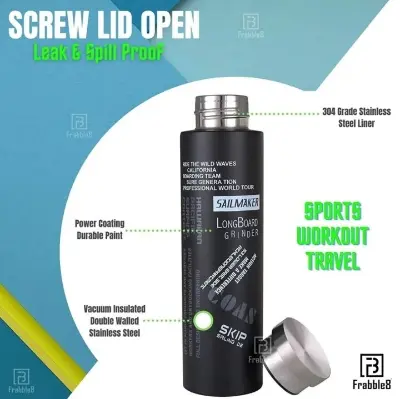 Picture of Double Wall Vacuum Insulated Stainless Steel Sports Flask BPA Free Thermos Travel Water Bottle - Multicolor