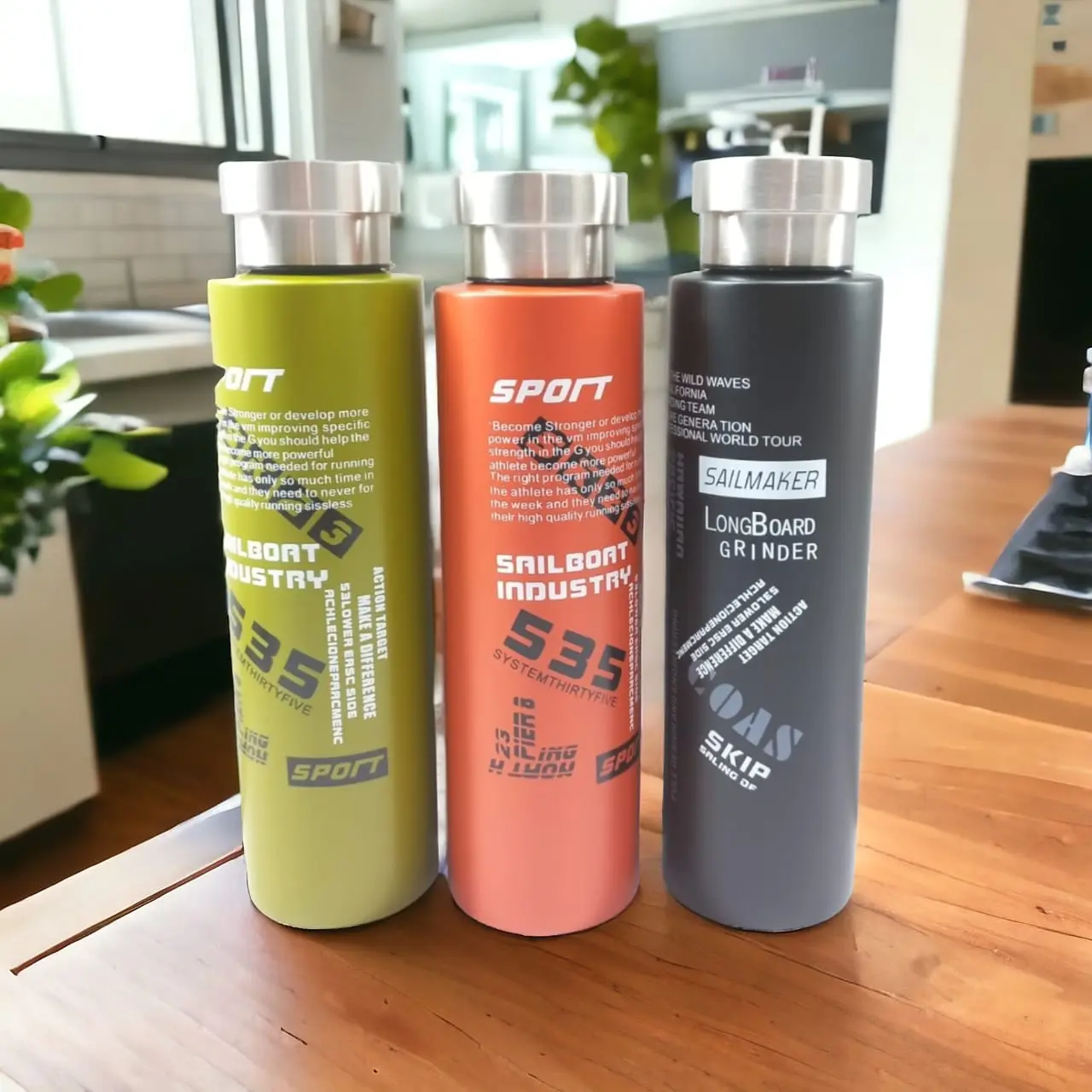 Picture of Double Wall Vacuum Insulated Stainless Steel Sports Flask BPA Free Thermos Travel Water Bottle - Multicolor