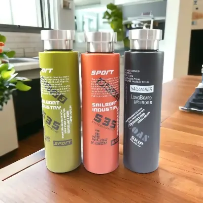 Picture of Double Wall Vacuum Insulated Stainless Steel Sports Flask BPA Free Thermos Travel Water Bottle - Multicolor