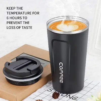 Picture of Coffee Mug 12oz, Travel Coffee Mug with Lid, Leakproof Coffee Thermos No Handle Reusable Stainless Steel Mug Keeps Cold and Hot Suitable for Car, Daily, Travel and Gifts - Multicolor