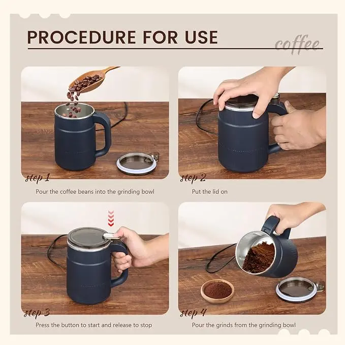 Picture of Coffee grinderCoffee Grinders Electric Safe and DurableEasy handling,Bean, Herb,Spice Grinder - Multicolor