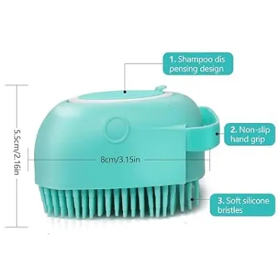 Picture of Silicone Bathing Brush Silicone Massage Exfoliating Bath & Shower Brush With Soap Dispenser - Multicolor