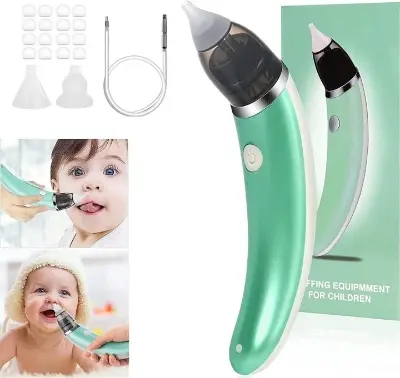 Picture of Cimiva Baby Health Care Nasal Aspirator Electric Hygienic Nose Cleaner For Boy Girls-green - Multicolor