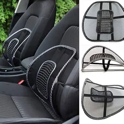 Picture of Car Back Pain Relief Lower Back Support for Chair Back Rest for Office Chair Lumbar Support - Black