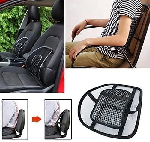 Picture of Car Back Pain Relief Lower Back Support for Chair Back Rest for Office Chair Lumbar Support - Black