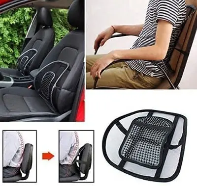 Picture of Car Back Pain Relief Lower Back Support for Chair Back Rest for Office Chair Lumbar Support - Black