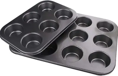 Picture of Cake Mold 6 Holes Small Muffin Cup Pan Bakeware DIY Baking Tools - Black