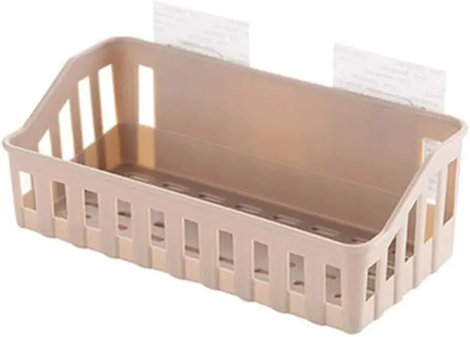 Picture of Bathroom Rack No Trace Hole Nail Free Toilet Plastic Wall Hanging Shelf - Multicolor