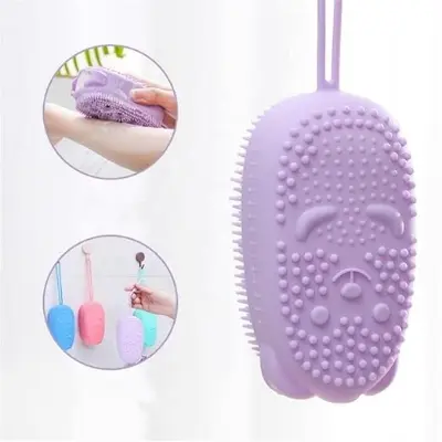 Picture of Silicone Bubble Bath Quick Foaming Scrubbing Soft Rubbing Massage Body Cleaner Brush for Shower Bathroom - Multicolor