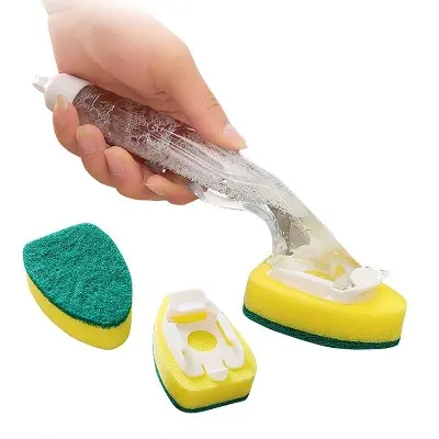 Picture of Automatic Long Handle Dishwasher Cleaning Laundry Brush With Sponge Head For Home Kitchen Dishes Bowls Pots Glass Sink