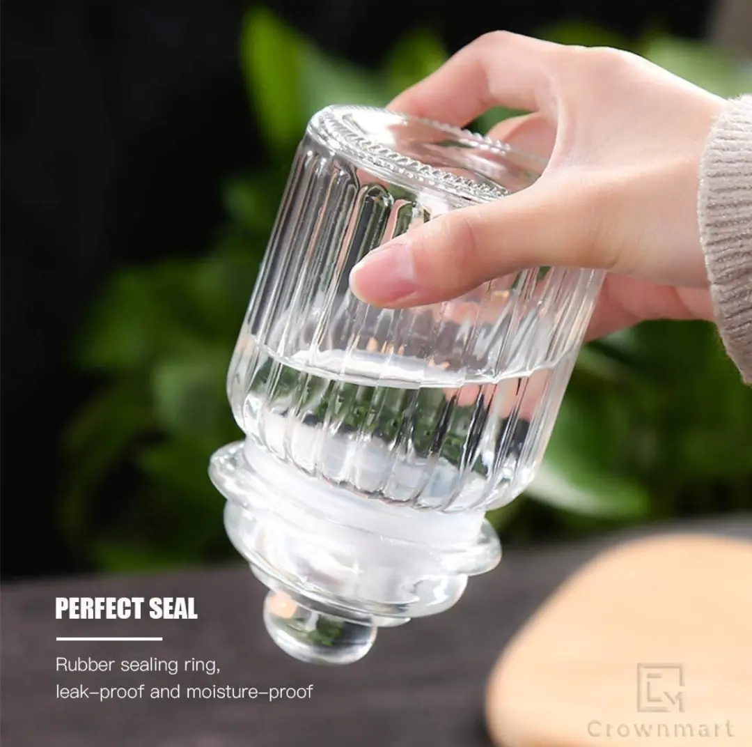 Picture of Air Tight Glass jar spice jar  Storage jar 350 ml (1 pis Random Design) - Multicolor