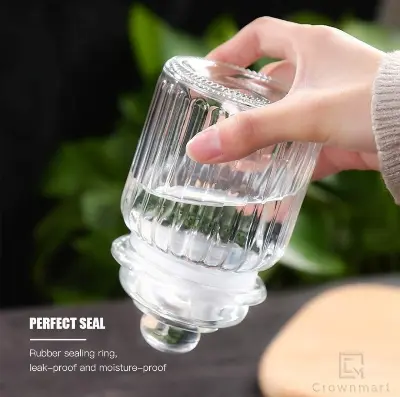 Picture of Air Tight Glass jar spice jar  Storage jar 350 ml (1 pis Random Design) - Multicolor