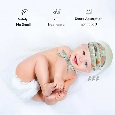 Picture of aby Safety Helmet,Baby Head Protector, Breathable Head Guard Cute Hat 1 PCS, Adjustable No Bump Hard Hat Head Pad Crash Cap for - Multicolor