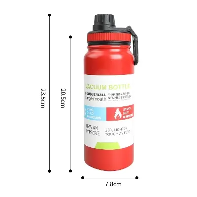 Picture of 800 ml Stainless Steel Water Bottle BPA-Free Vacuum Insulated Metal Water Bottle for 12-Hour Hot Drinks and 24-Hour Cold Drinks Sports - Multicolor