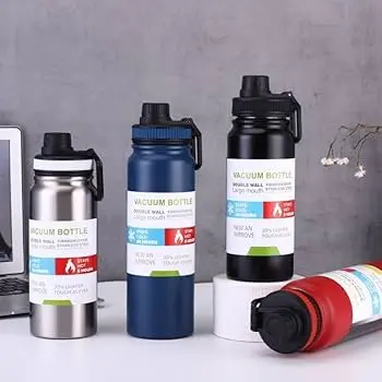 Picture of 800 ml Stainless Steel Water Bottle BPA-Free Vacuum Insulated Metal Water Bottle for 12-Hour Hot Drinks and 24-Hour Cold Drinks Sports - Multicolor