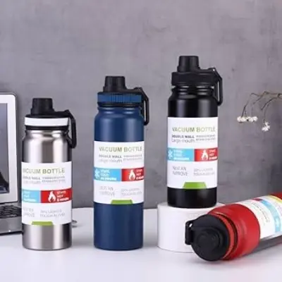 Picture of 800 ml Stainless Steel Water Bottle BPA-Free Vacuum Insulated Metal Water Bottle for 12-Hour Hot Drinks and 24-Hour Cold Drinks Sports - Multicolor