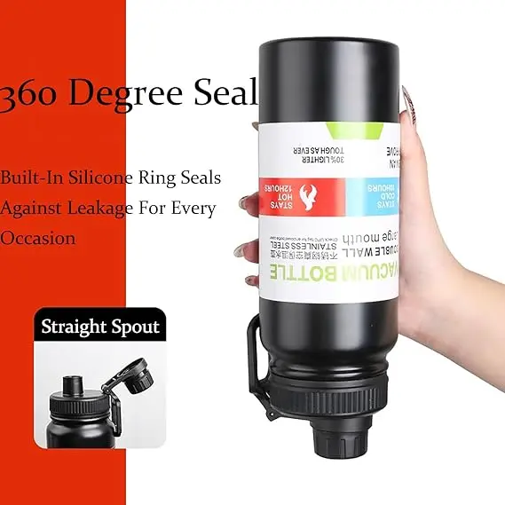 Picture of 800 ml Stainless Steel Water Bottle BPA-Free Vacuum Insulated Metal Water Bottle for 12-Hour Hot Drinks and 24-Hour Cold Drinks Sports - Multicolor