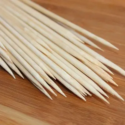 Picture of 6 inch- 3mm) 240 Bamboo Skewers Sticks 6 Inch | Barbecue skewers for Oven Microwave Pan Grilling - Multicolor