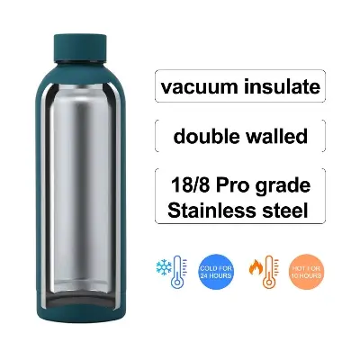 Picture of 500ml Stainless Steel Double Wall Outdoor Sports Portable Vacuum Insulated Drink Water Bottle - Multicolor