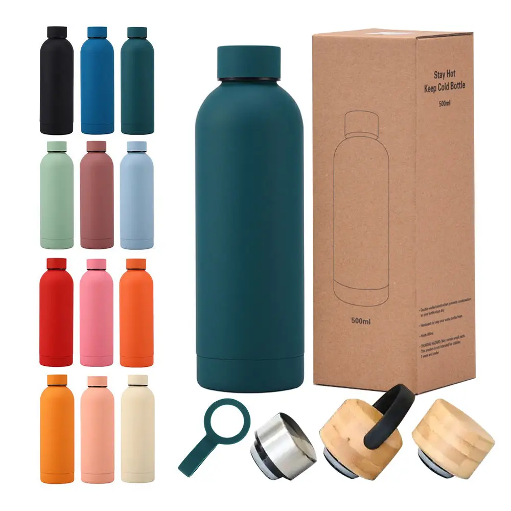 Picture of 500ml Stainless Steel Double Wall Outdoor Sports Portable Vacuum Insulated Drink Water Bottle - Multicolor