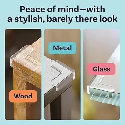Picture of 4 pcs  Silicon Corner Protector for Sharp Edges, Baby Proofing Products, Table Corners Edge Protector, Bed Corners Edge Protector - Multicolor