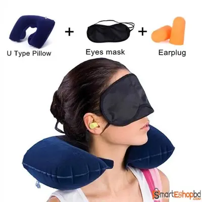 Picture of 3 in 1 Travel Pillow Set - Neck Pillow Sleeping Eye Mask Ear Plug
