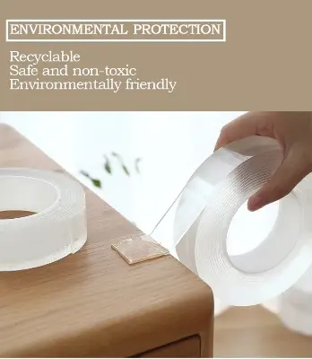 Picture of 2M Nano Tape Double Sided Tape Transparent NoTrace Reusable Waterproof Adhesive Tape Cleanable Home gekkotape - White