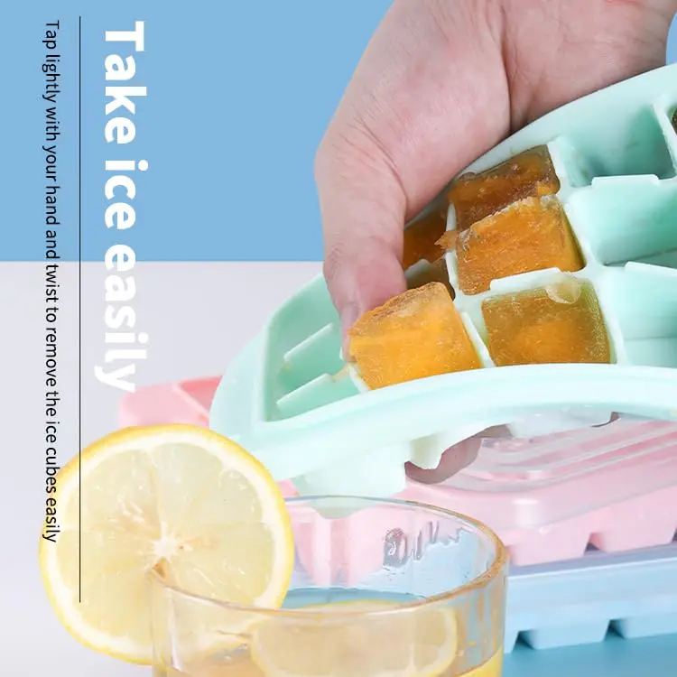 Picture of 24 Cavity Ice Cube Trays, Flexible Silicone Moulds with Lid Cover for Chilling Whiskey Cocktails, Easy Release, Stackable, BPA Free, Multicolor, 1 Pcs - Multicolor