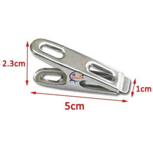 Picture of 20Pcs Clip Hanger Stainless Steel Clothes Drying Hanger Antiskid Windproof Clip Underwear Towel Metal Clip Laundry Sock Hanging - Silver