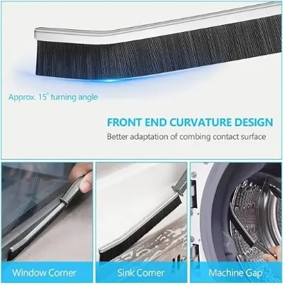 Picture of 2 pcs Hard Bristle Crevice Cleaning Brush - Cleaning Tools for Household Use, Multifunctional Gap Cleaning Supplies for Kitchen, Bathroom, Toilet - Black