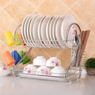 Picture of 2 Layer Kitchen Dish Rack - Silver