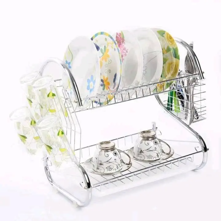 Picture of 2 Layer Kitchen Dish Rack - Silver