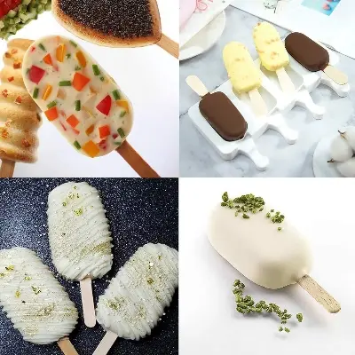 Picture of 1Pcs Silicone Popsicle Molds Baking Mini Homemade Ice Cream Bar Cakesicle Mold - Off White