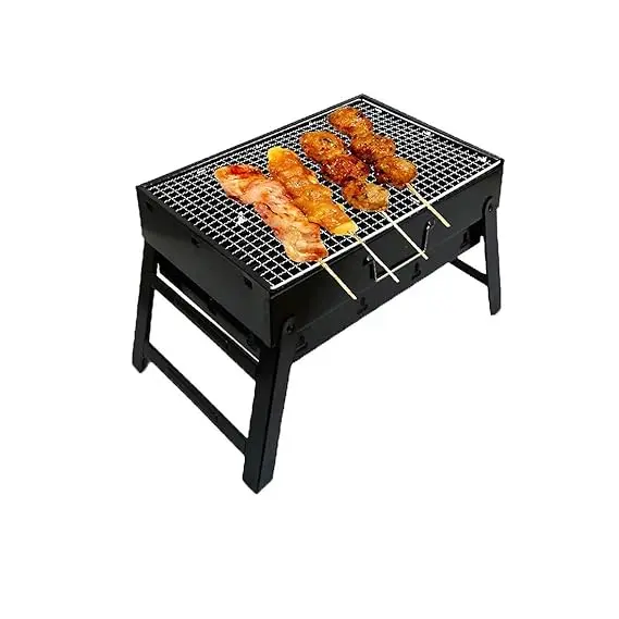 Picture of 17 inch size Barbeque Grill with 12 pc Skewers Set - BBQ - Multicolor