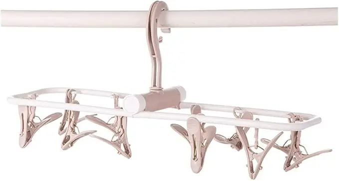 Picture of 12 Clip Folding Drying Rack Multi-Functional Underwear Socks Clip Plastic Rack Clothes Hanger - Multicolor