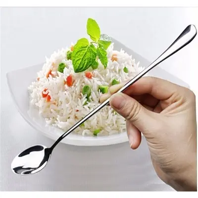Picture of 1 pcs Stainless steel spoon long handle - Silver