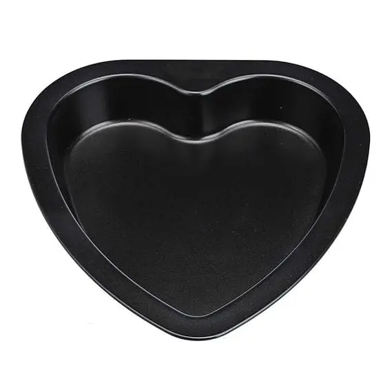 Picture of 1 pcs (L size) Lave Shape Cake Mould tin for Microwave Oven Bakeware, Black - Black